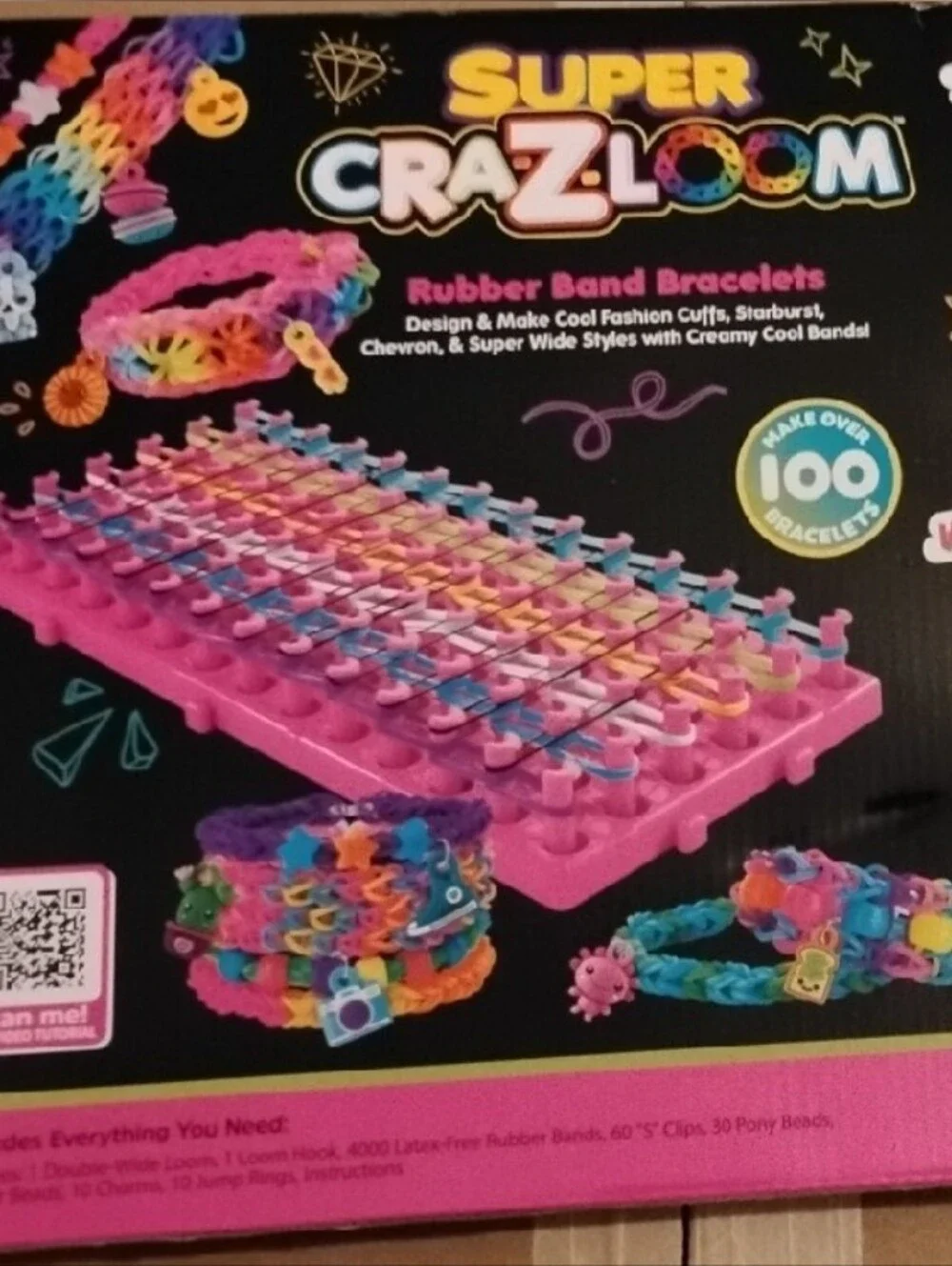 Crazy Loom Super Rainbow Loom Kit Rubber Band Bracelets Multi-Color NEW
